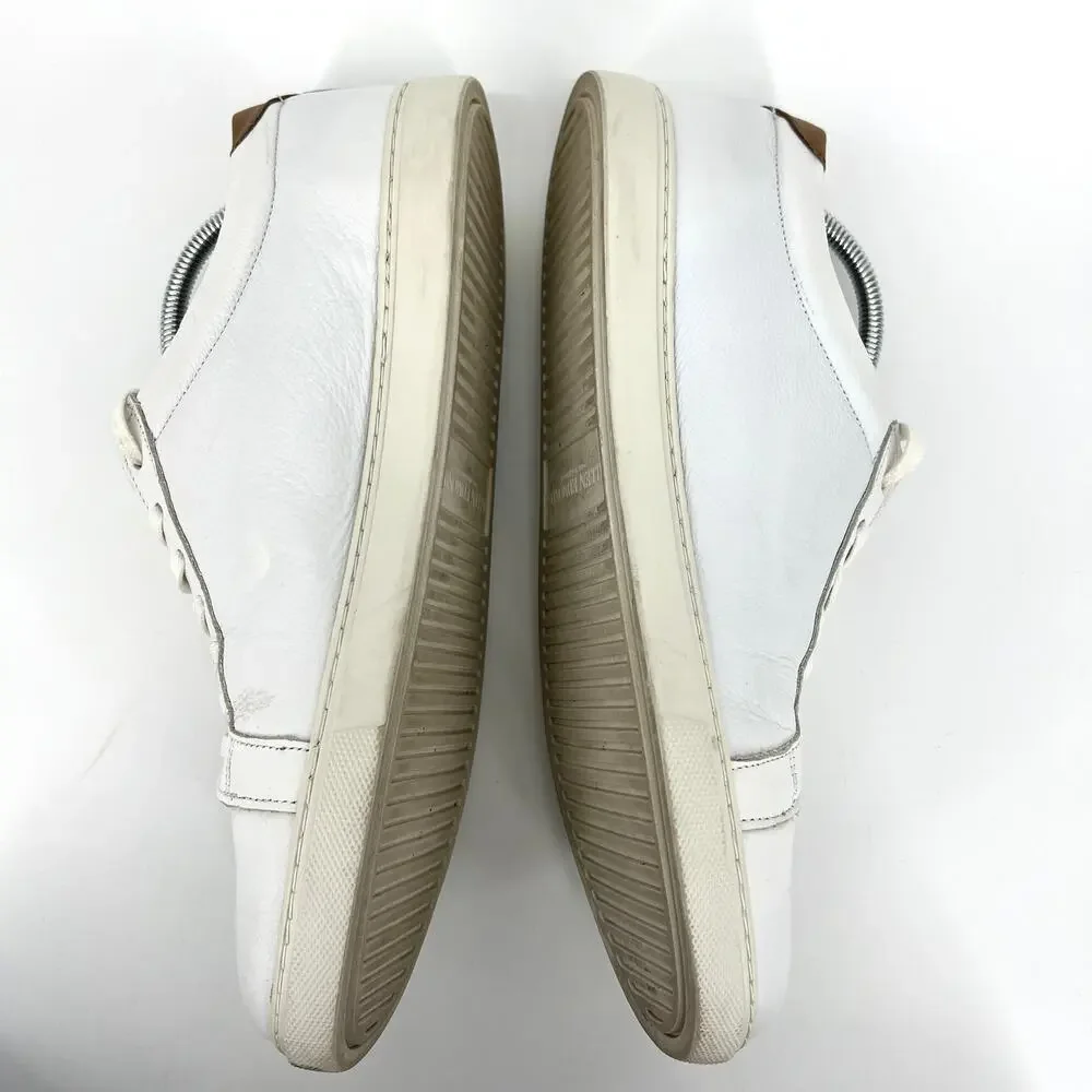 Allen Edmonds Mens White Leather Courtside Sneakers Shoes Size 12 D